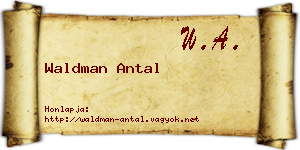 Waldman Antal névjegykártya
